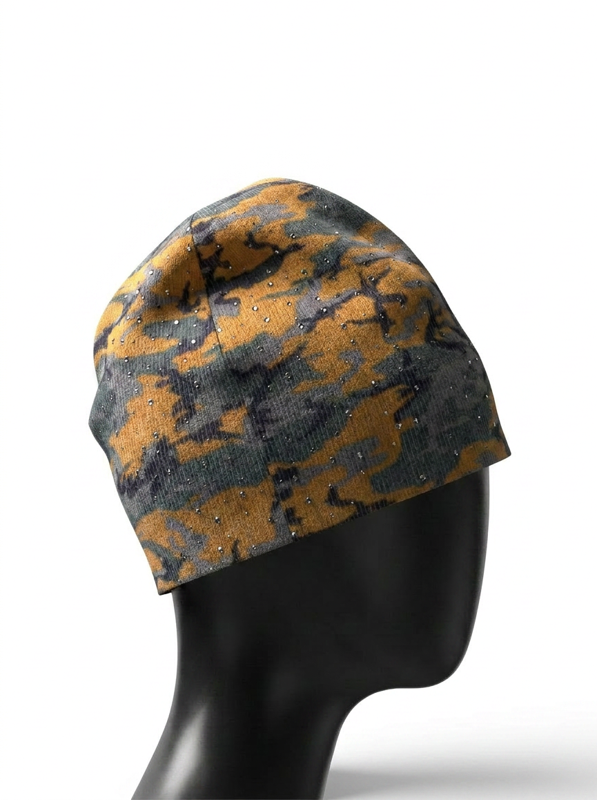 Camouflage Rhinestone Beanie